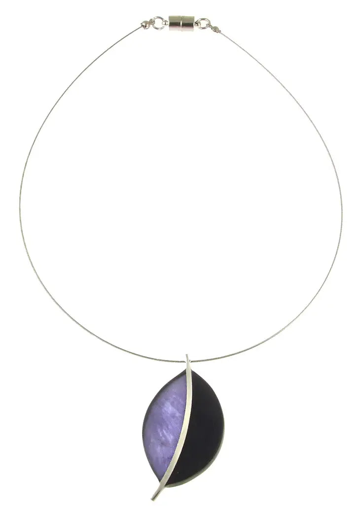 Origin Two Tone Leaf Necklace Purple