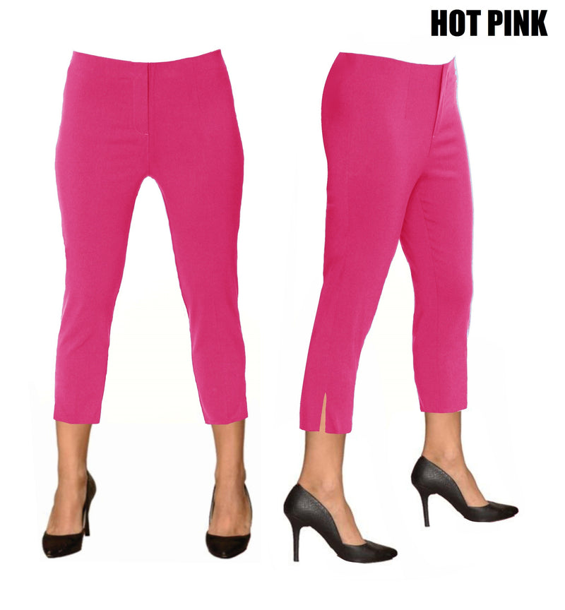 Lior Sidney Hot Pink Pull Up Stretch Cropped Pant
