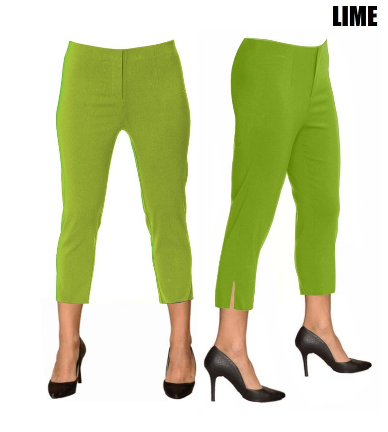 Lior Sidney Green Pull Up Stretch Cropped Pant - Lime