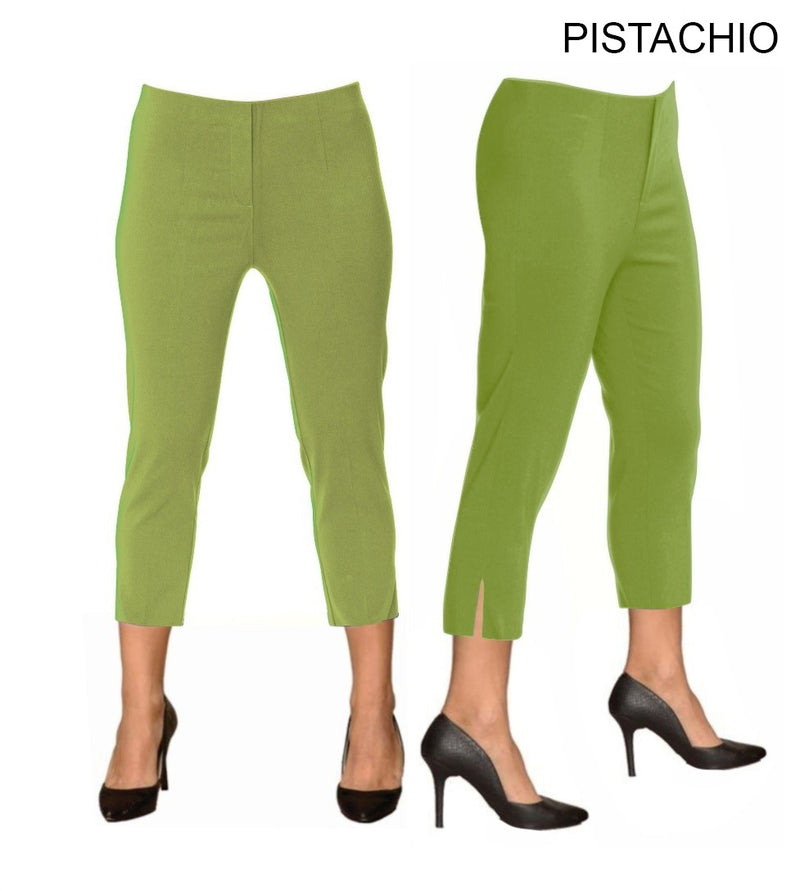 Lior Sidney Green Pull Up Stretch Cropped Pant - Pistachio