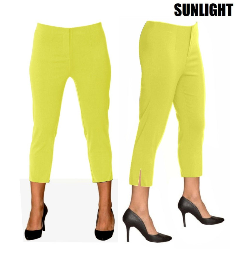 Lior Sidney Yellow Pull Up Stretch Cropped Pant - Sunlight