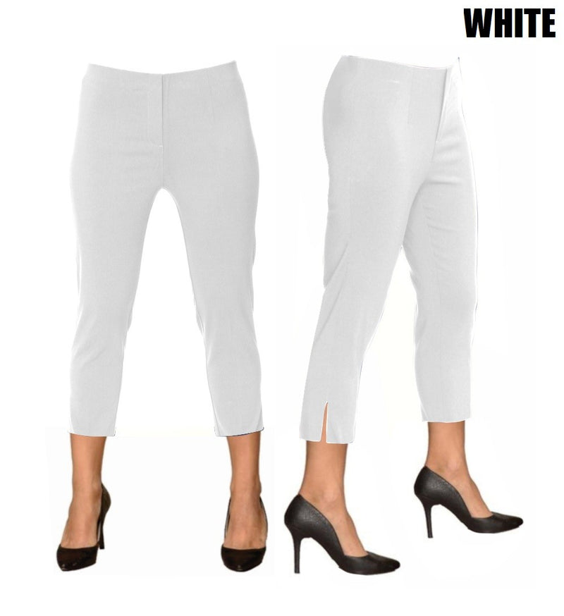 Lior Sidney White Pull Up Stretch Cropped Pant