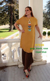 VANITE COUTURE PLEATED LONG TUNIC TOP 87536