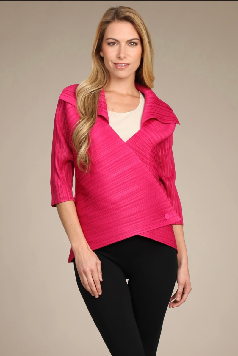 Vanite Couture Pleated Jacket BBT-17 Hot Pink